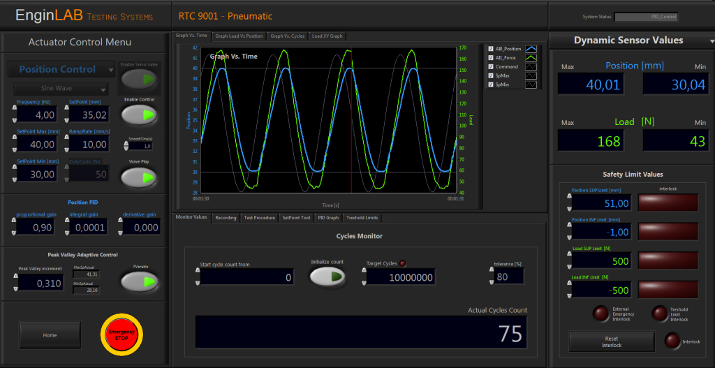 Software for fatigue test